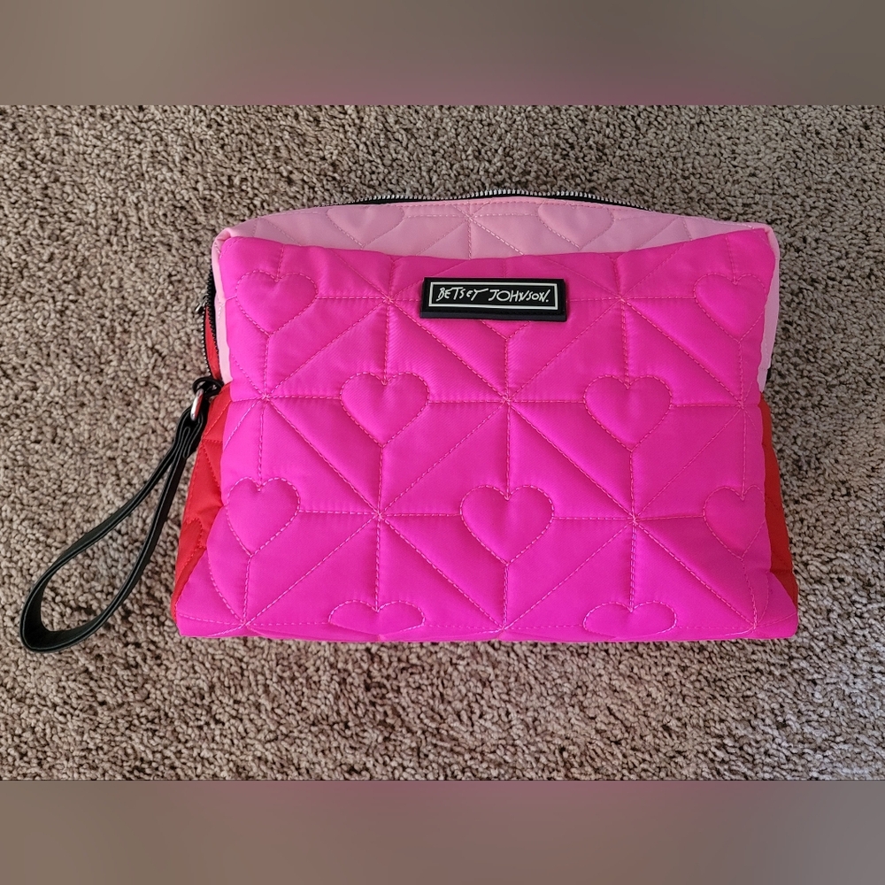 Betsey Johnson Vibrant Pink Heart Travel Bag